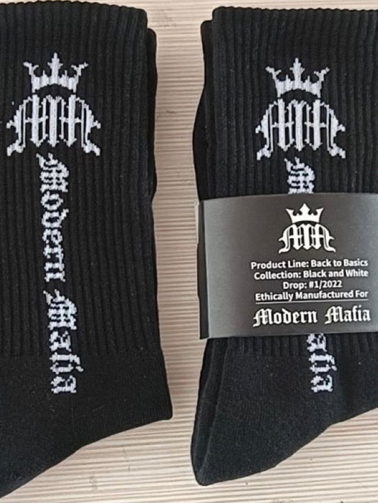 Crew Socks Black and White